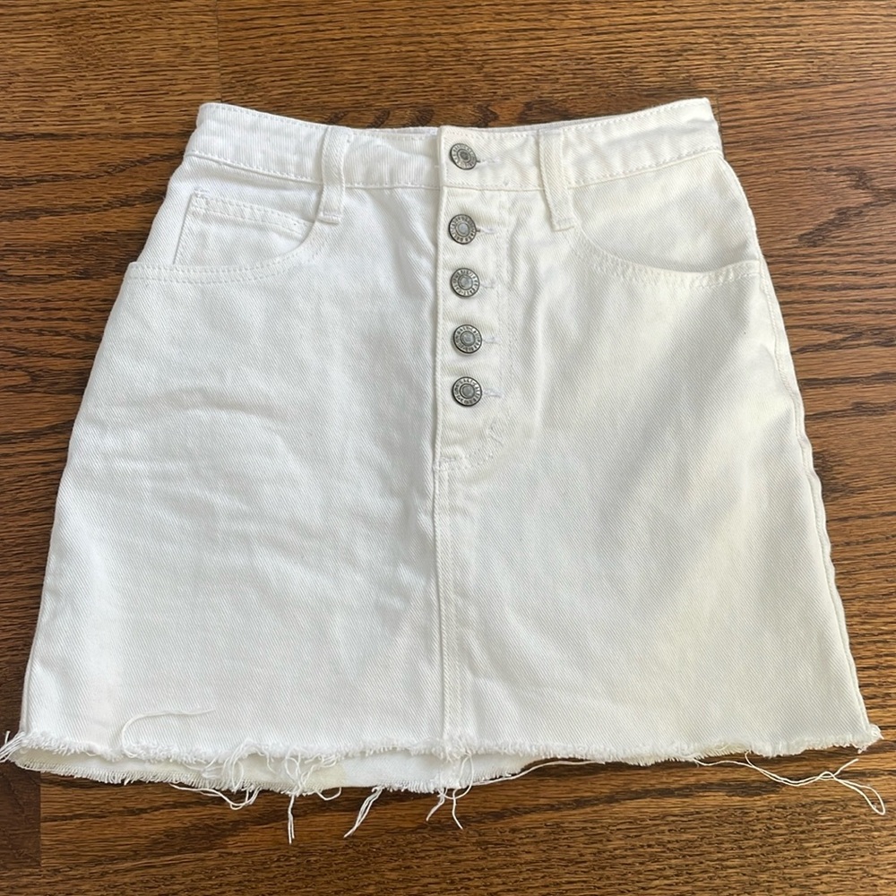 Brandy Melville White Denim Skirt